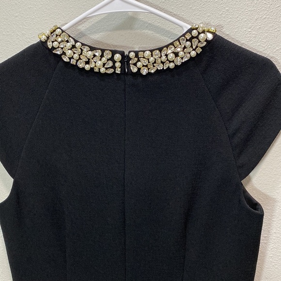 Eliza J bejeweled neckline black formal dress‎ sheath - Picture 4 of 10